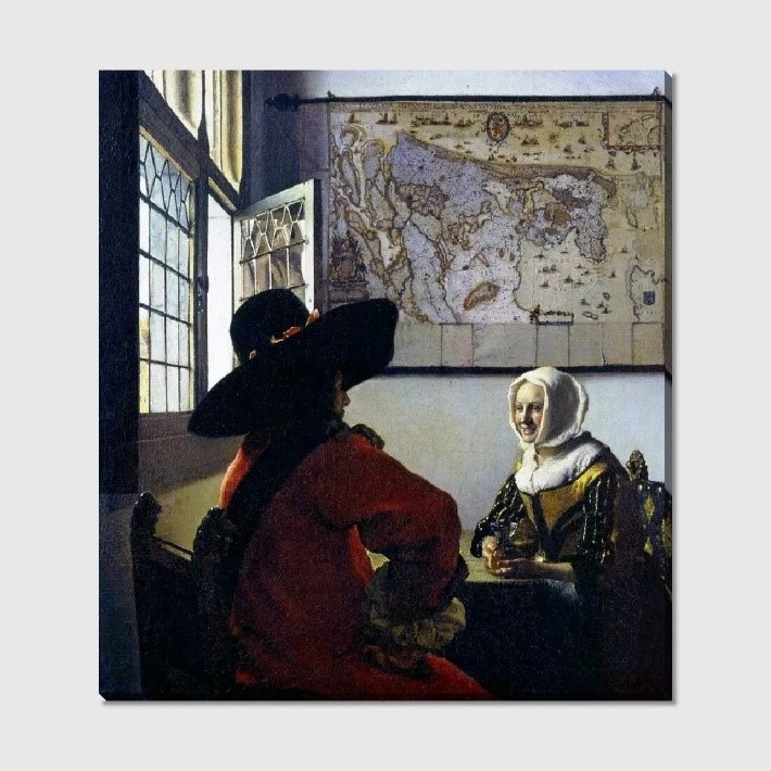 «Офицер и смеющаяся девушка» Яна Вермеера, 1658–1660 годы 3.jpg